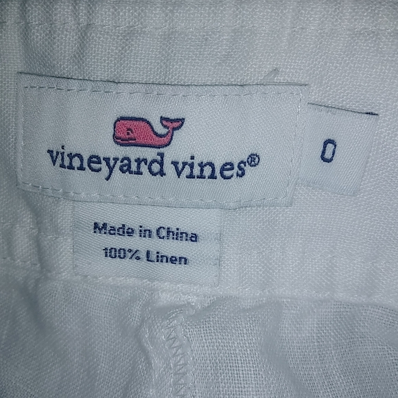 Vineyard Vines 0 29 Ocean Reef Linen White Shell Fleur Short Shorts - Picture 5 of 6
